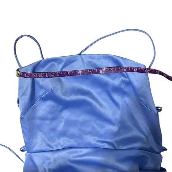 LUCY IN THE SKY Satin Open Back Dress in Periwinkle purple women’s Size Large - Picture 6 of 10